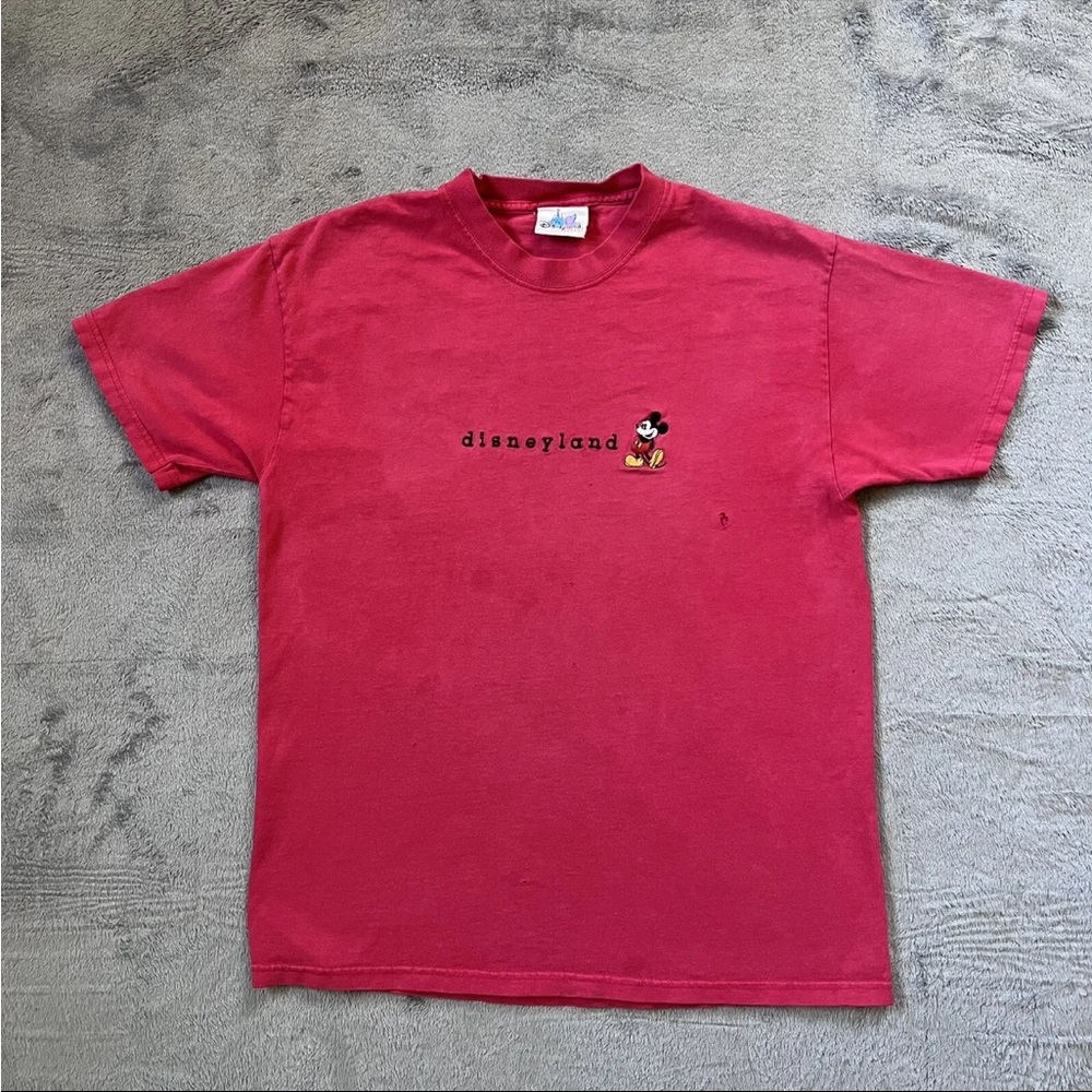Vintage 90’s Disneyland Mickey Embroided Tee - Red Size Small